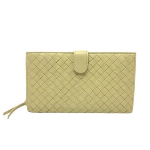 Pre-owned Leather wallets Bottega Veneta Vintage , Yellow , Dames