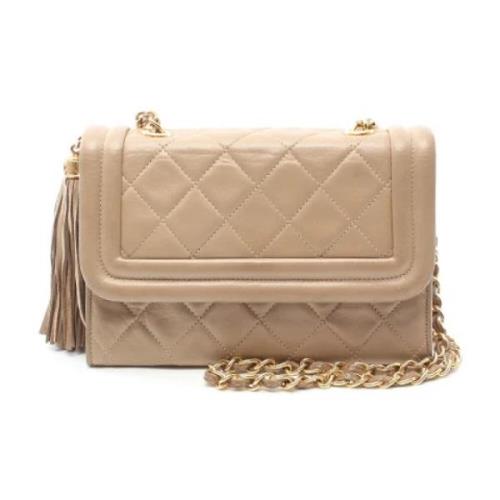 Pre-owned Leather shoulder-bags Chanel Vintage , Beige , Dames