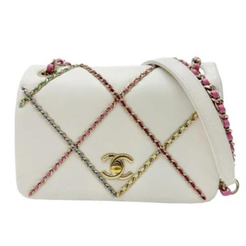 Pre-owned Leather chanel-bags Chanel Vintage , White , Dames