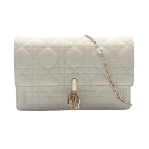 Pre-owned Leather dior-bags Dior Vintage , White , Dames