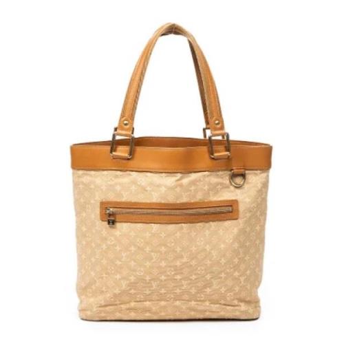 Pre-owned Canvas handbags Louis Vuitton Vintage , Beige , Dames