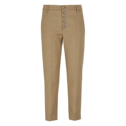 Bruine wollen broek met zakken Dondup , Brown , Dames