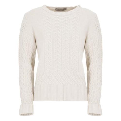 Ivoor Wol Zijde Crew Neck Sweater D.Exterior , Beige , Dames