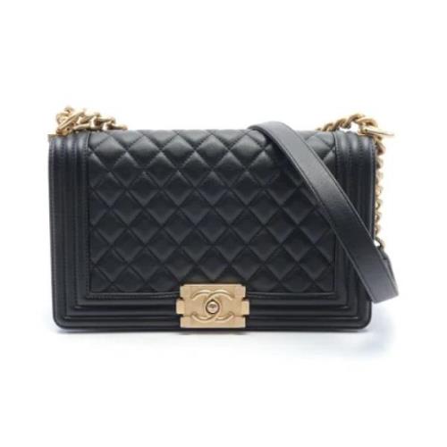 Pre-owned Leather shoulder-bags Chanel Vintage , Black , Dames