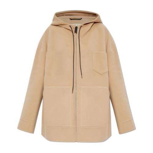 Wollen jas met capuchon Marni , Beige , Dames