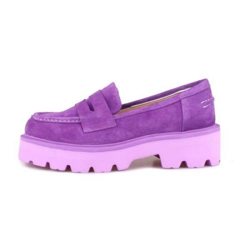 Instap Suède Loafers - Violet Cesare Gaspari , Purple , Dames