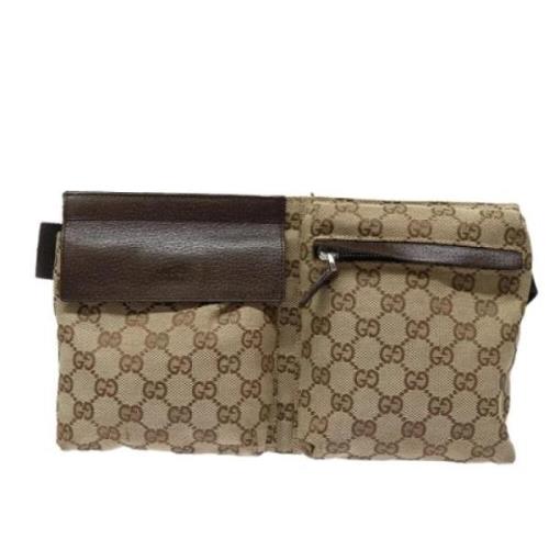 Pre-owned Canvas gucci-bags Gucci Vintage , Beige , Dames