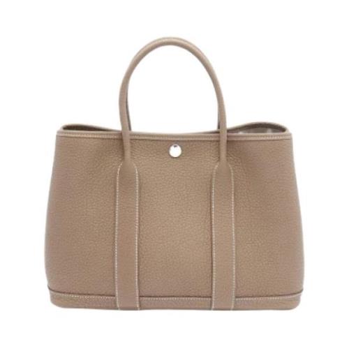 Pre-owned Leather handbags Hermès Vintage , Gray , Dames