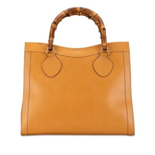 Pre-owned Leather handbags Gucci Vintage , Brown , Dames