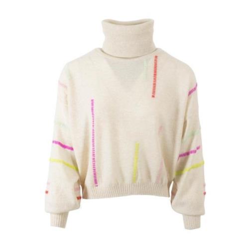 Pop Stitch Easy Roll Sweater Crush , Beige , Dames