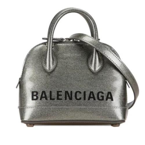 Pre-owned Leather shoulder-bags Balenciaga Vintage , Gray , Dames