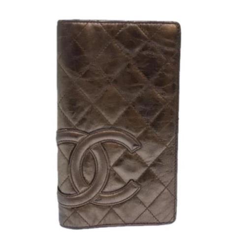 Pre-owned Leather wallets Chanel Vintage , Yellow , Dames