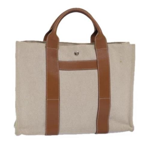 Pre-owned Canvas handbags Hermès Vintage , Beige , Dames