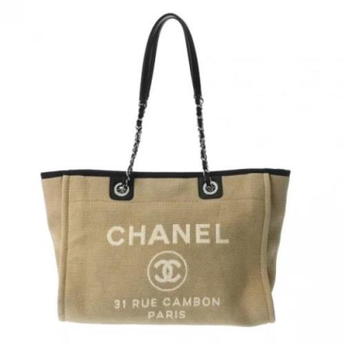 Pre-owned Canvas chanel-bags Chanel Vintage , Beige , Dames