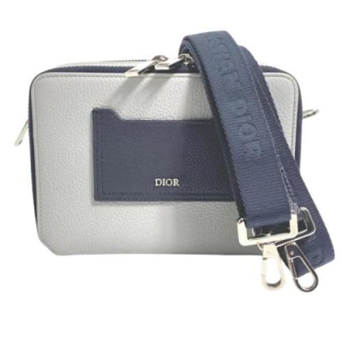 Pre-owned Leather dior-bags Dior Vintage , Gray , Heren