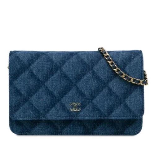 Pre-owned Denim crossbody-bags Chanel Vintage , Blue , Dames