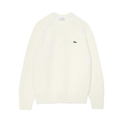 Dikke Wol Ronde Hals Trui Lacoste , White , Heren