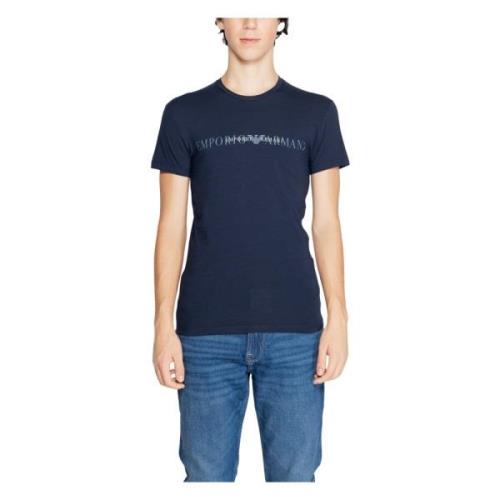 Mannen Crew Neck T-shirt Herfst/Winter Emporio Armani , Blue , Heren