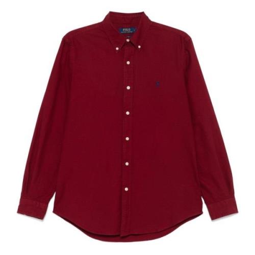 Katoenen Oxford Overhemd met Geborduurd Logo Ralph Lauren , Red , Here...