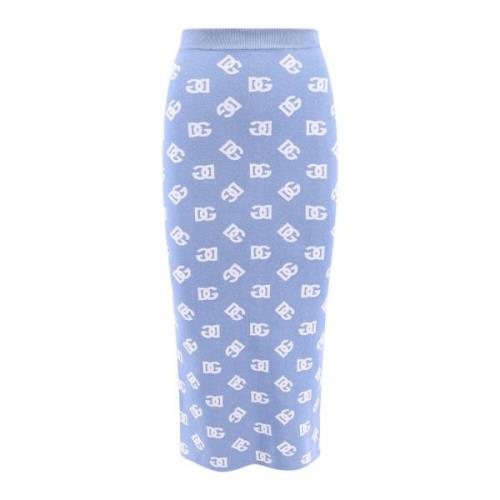 Blauwe hoge taille rok gemaakt in Italië Dolce & Gabbana , Blue , Dame...