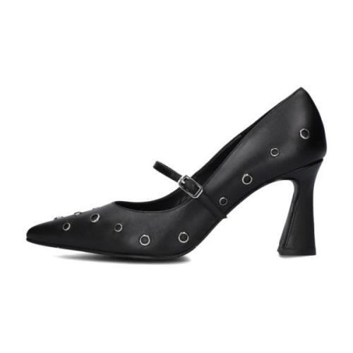 Zwarte leren puntige neus pumps Lodi , Black , Dames