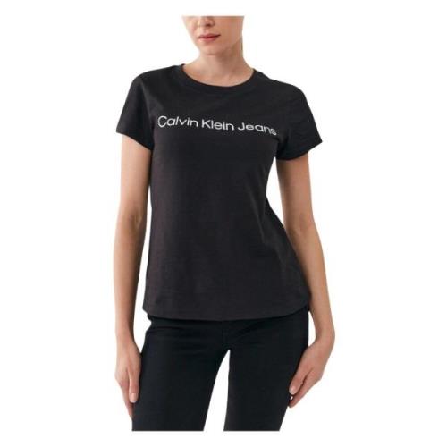 Logo T-shirt Vrouwen Herfst/Winter Collectie Calvin Klein Jeans , Blac...