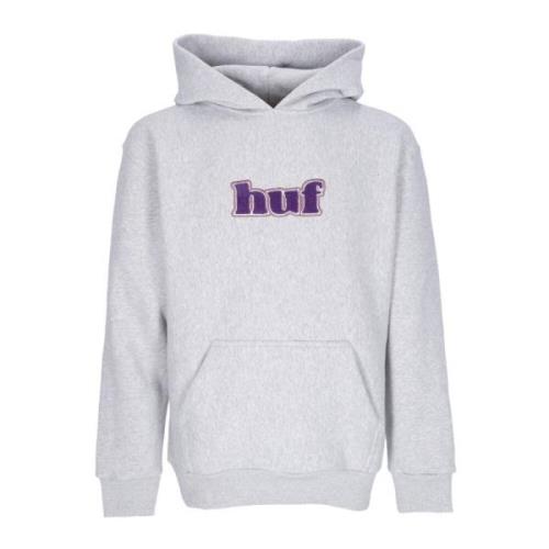 Grijze Herenhoodie met Aangepast Logopatch HUF , Gray , Heren