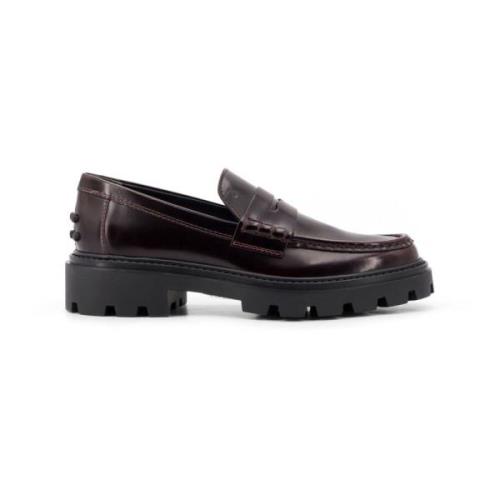 Bruine Loafer Schoenen met Monogramdetail Tod's , Brown , Dames