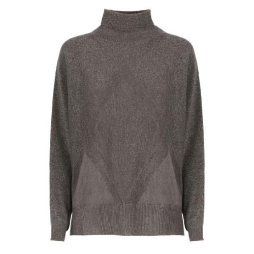 Grijze Lurex Hoge Hals Trui D.Exterior , Gray , Dames