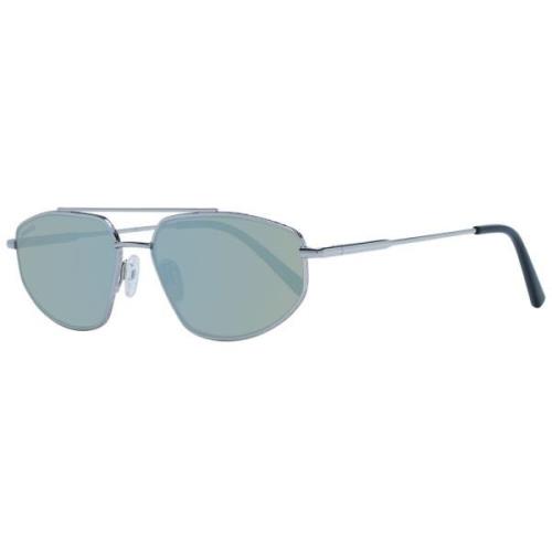 Zilveren Aviator Zonnebril met Groene Lenzen Serengeti , Gray , Unisex