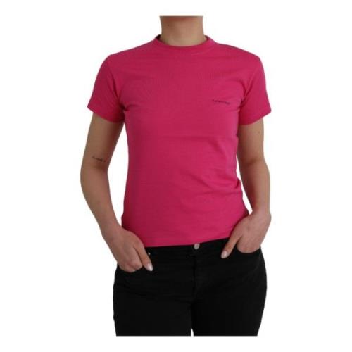 Roze Katoenen Crew Neck Tee Top Balenciaga , Pink , Dames