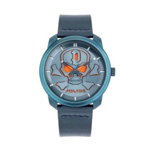 Blauw Heren Mode Horloge Police , Blue , Heren