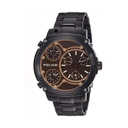 Zwarte Heren Quartz Multifunctioneel Horloge Police , Black , Heren