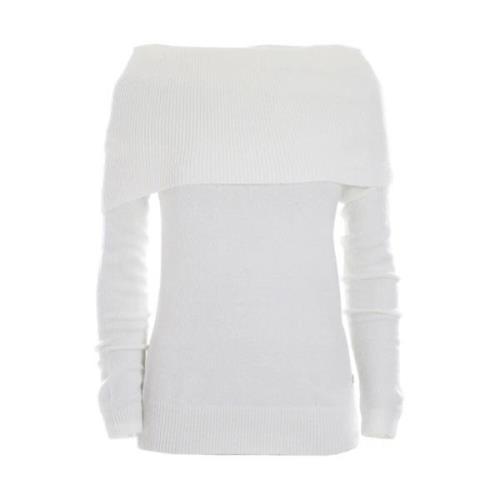 Hoge hals trui in zachte viscose mix YES ZEE , White , Dames