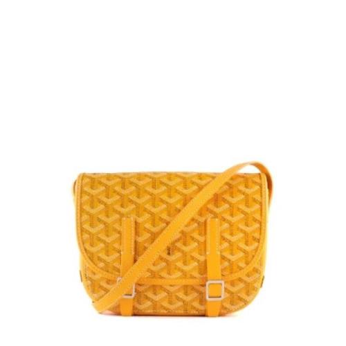 Pre-owned Leather shoulder-bags Goyard Vintage , Yellow , Dames