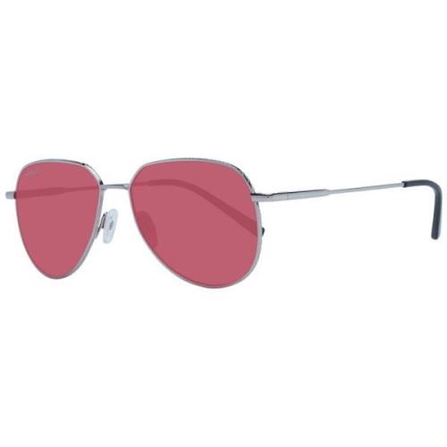 Zilveren Unisex Zonnebril Ronde Roze Lens Serengeti , Gray , Unisex