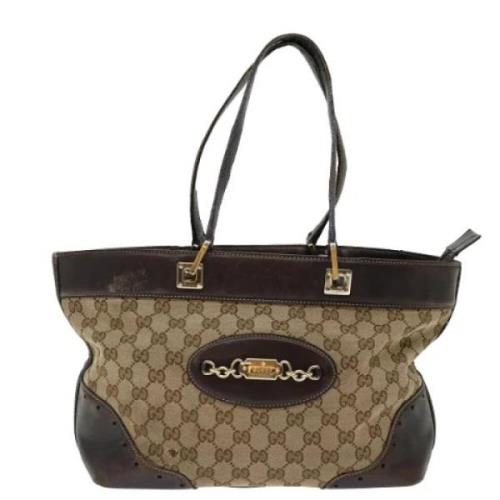 Pre-owned Canvas totes Gucci Vintage , Brown , Dames