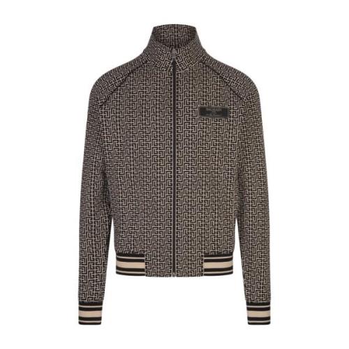 Bruine Bomberjack met Monogram Motif Balmain , Brown , Heren