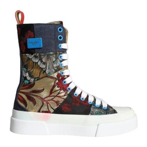 Multicolor Patchwork High Top Sneakers Dolce & Gabbana , Multicolor , ...