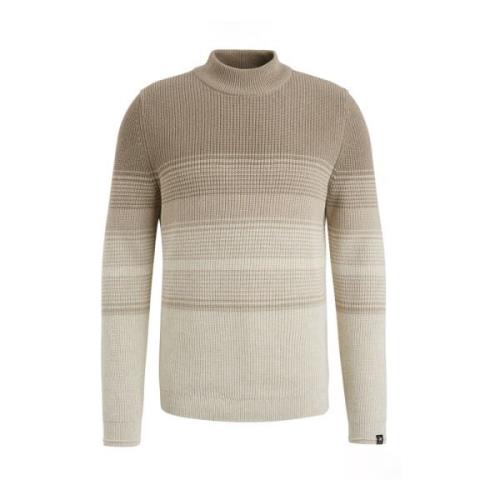 Gestreepte Mock Neck Pullover Vanguard , Beige , Heren