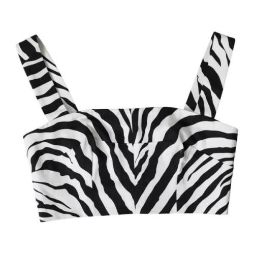 Zebra Print Crop Top Dolce & Gabbana , Multicolor , Dames