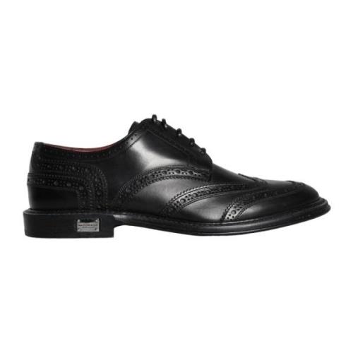 Zwarte Wingtip Oxford Jurkschoenen Dolce & Gabbana , Black , Heren