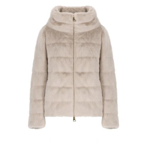 Gewatteerde Faux Fur Donsjas Herno , Beige , Dames