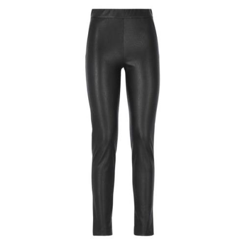 Zwarte Synthetisch Leren Elastische Taille Broek D.Exterior , Black , ...