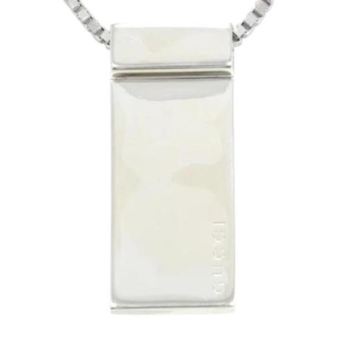 Pre-owned Silver necklaces Gucci Vintage , Gray , Dames