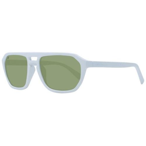 Heren Aviator Zonnebril Wit Groen Serengeti , White , Unisex