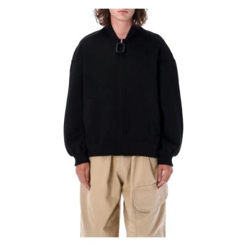 Zwarte Wollen Oversized Bomberjack Aw24 JW Anderson , Black , Heren