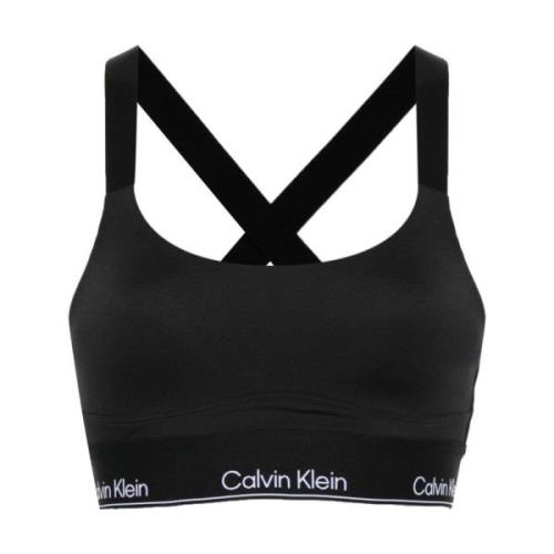 Zwarte Sporttop voor Vrouwen Calvin Klein , Black , Dames