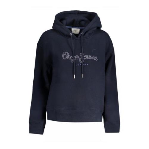 Blauwe hoodie met logoprint Pepe Jeans , Blue , Dames