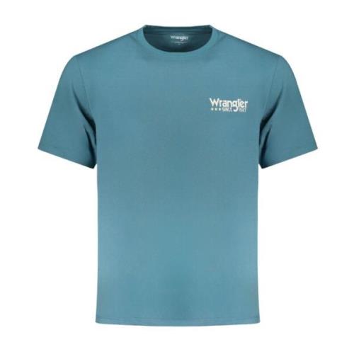 Korte Mouw Logo Tee Blauw Heren Wrangler , Blue , Heren